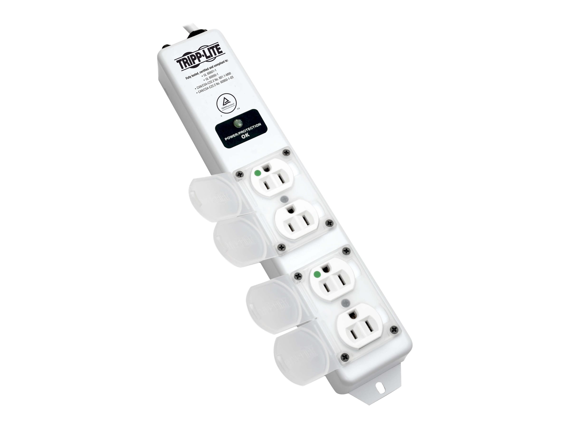 Tripp Lite Safe-IT Surge Protector Power Strip Medical Hospital Antimicrobial Metal 4 Outlet 15' Cord