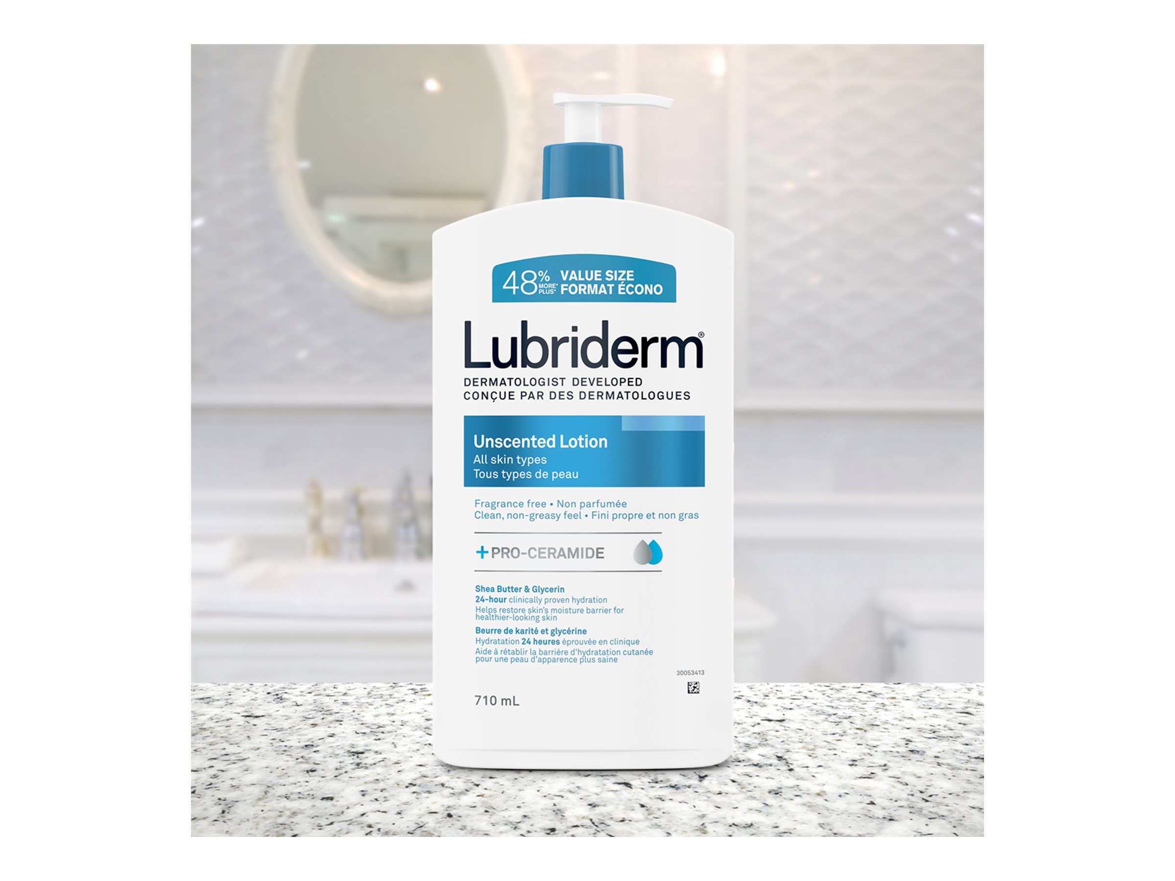 LUBRIDERM UNSCENTED MOISTURE 710ML