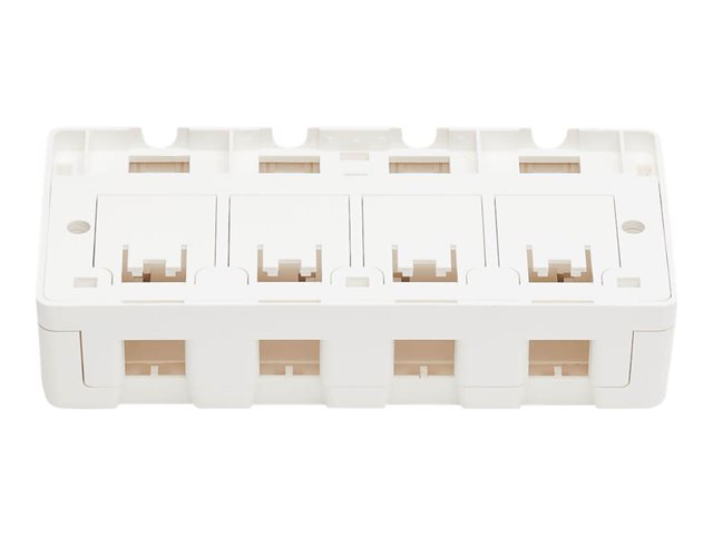 Tripp Lite Surface-Mount Box for Keystone Jacks - 4 Ports, White - Surface mount box - white - 4 ports