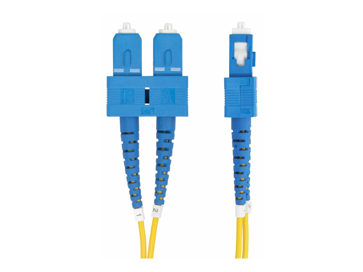 StarTech.com 2m (6.6ft) SC to SC (UPC) OS2 Single Mode Duplex Fiber Optic Cable, 9/125µm, Laser Optimized, 40G/100G Zipcord, Bend Insensitive, Low Insertion Loss - LSZH Fiber Patch Cord (SMDOS2SCSC2M) - patch kabel - 2 m - 2 m - žlutá – foto 3