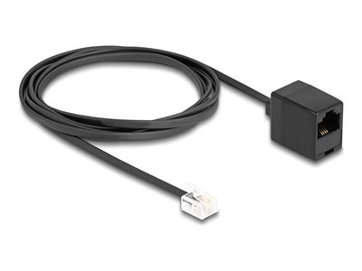 DELOCK Telefonkabel RJ11 Stecker zu RJ45 Buchse schwarz 2m Adapter