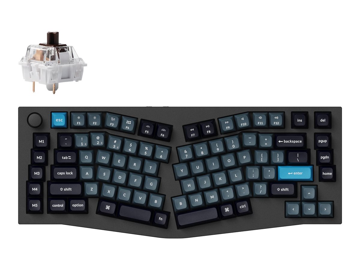 Keychron Q10 Pro keyboard QMK/VIA custom mechanical Alice layout 75% with knob carbon Product shot Front 79800