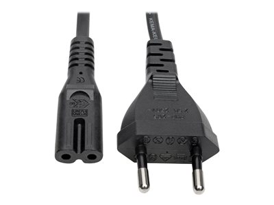 Eaton Tripp Lite Series European Computer Power Cord, C7 to Schuko, 2.5A, 250V, 18 AWG, 6 ft. (1.83 m), Black