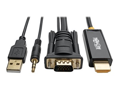 Tripp Lite VGA to HDMI Adapter Converter Cable w Audio & USB Power 1080p 6' 6ft