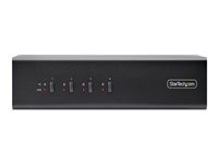 Startech 4-Port Dual-Monitor DisplayPort KVM Switch, 4K 60Hz, 2x USB 5Gbps Hub Ports, 2x USB 2.0 HID Ports, Hotkey and Push-B