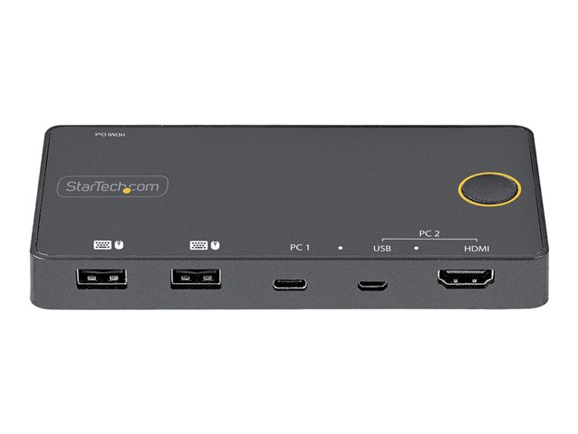 Switch KVM USB-C 2 ports - 4K 60Hz HDMI - Mini- commutateur KVM HDMI UHD  compact à 2 ports avec Câbles USB Types C - Auto-alimenté - MacBook iPad  Pro