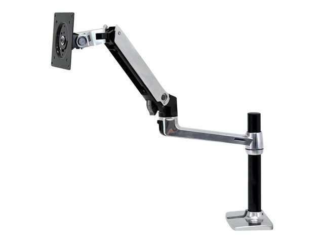 Ergotron LX - Mounting kit (desk clamp mount, extender arm, grommet-mount base, monitor arm, tall pole) - for LCD display - polished aluminum 
