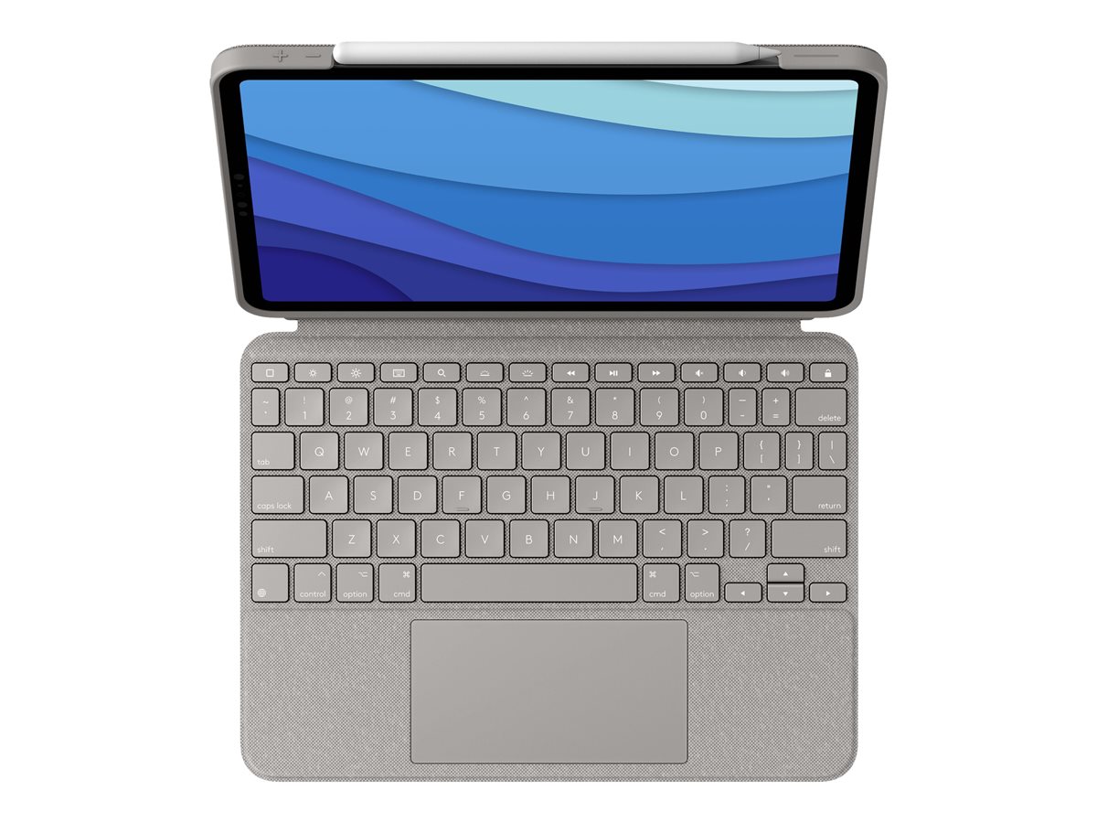 Logitech Combo Touch - klávesnice a pouzdro - s trackpad - QWERTY - španělská - písek (sand) Vstupní zařízení – foto 4
