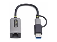 Startech 2.5GbE USB-C to Ethernet Adapter with USB-A Converter - network adapter - USB-C 3.2 Gen 1 / Thunderbolt 3 - 10M/100M
