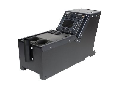 Gamber-Johnson - Mounting kit (fasteners, console box, vertical surface mount, dual cup holder, 3 faceplates, 3 filler plates) for two-way radio / CPU (low profile)