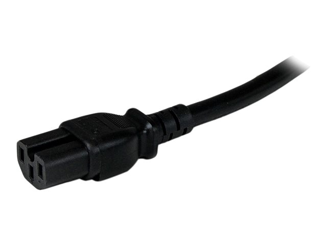 StarTech.com 4ft (1.2m) Heavy Duty Power Cord, NEMA 5-15P to C15 AC Power Cord, 15A 125V, 14AWG, Replacement Computer Power Cord, Monitor Power Cable, NEMA 5-15P to IEC 60320 C15 - PC Power Supply Cable - Power cable - IEC 60320 C15 to NEMA 5-15 (M) - 1.2 m - black - for P/N: PDU02IPSC