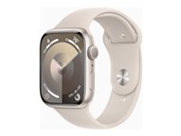 Apple Watch Series 9 (GPS) - starlight aluminium - smart watch with sport band - starlight - 64 GB