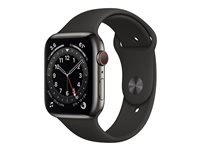 Apple Watch Series 6 (GPS + Cellular) - grafit rostfritt stål - smart klocka med sportband - svart - 32 GB