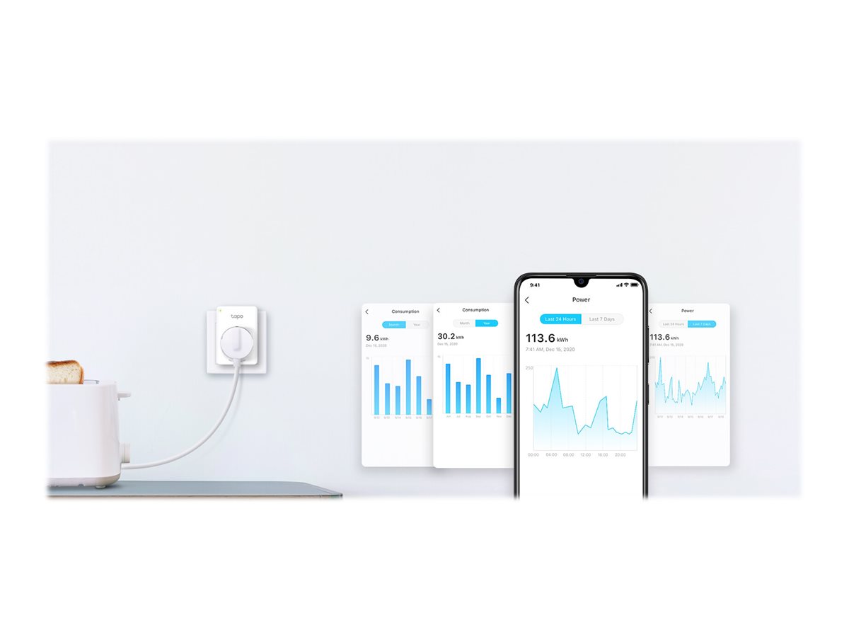 An image of Tapo P110 V1 - smart plug - 802.11b/g/n, Bluetooth 4.2