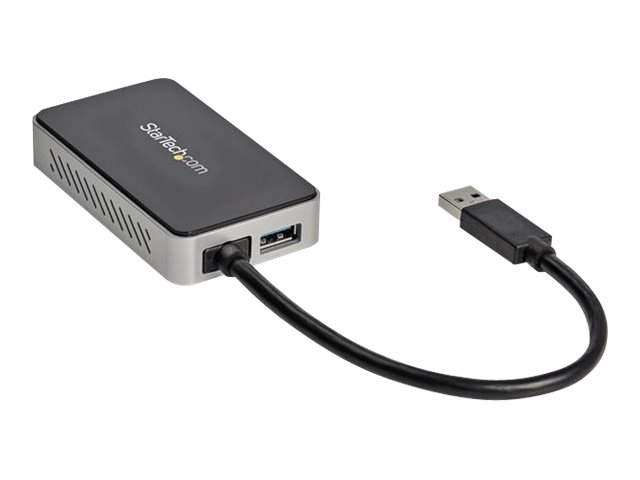 StarTech.com USB 3.0 to DVI Adapter with 1 Port USB Hub - 1920x1200 - External Video & Graphics Card - Dual Monitor Display Adapter - Supports Windows (USB32DVIEH)