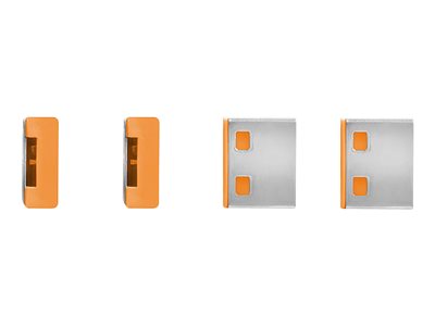 LINDY USB Portschlüssel 4xOrange mit Schlüssel