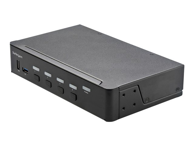 Image of StarTech.com 4 Port HDMI KVM Switch, Single Monitor 4K 60Hz Ultra HD HDR, Desktop HDMI 2.0 KVM Switch with 2 Port USB 3.0 Hub (5Gbps) & 4x USB 2.0 HID Ports, Audio, Hotkey Switching, TAA - KVM with Fast Switching - KVM / audio switch - 4 ports - rack-moun