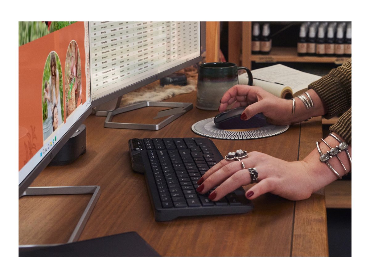 HP 475 keyboard dual-mode multi-device 2-zone layout low profile key travel 12 programmable Usage / lifestyle Left side 72440