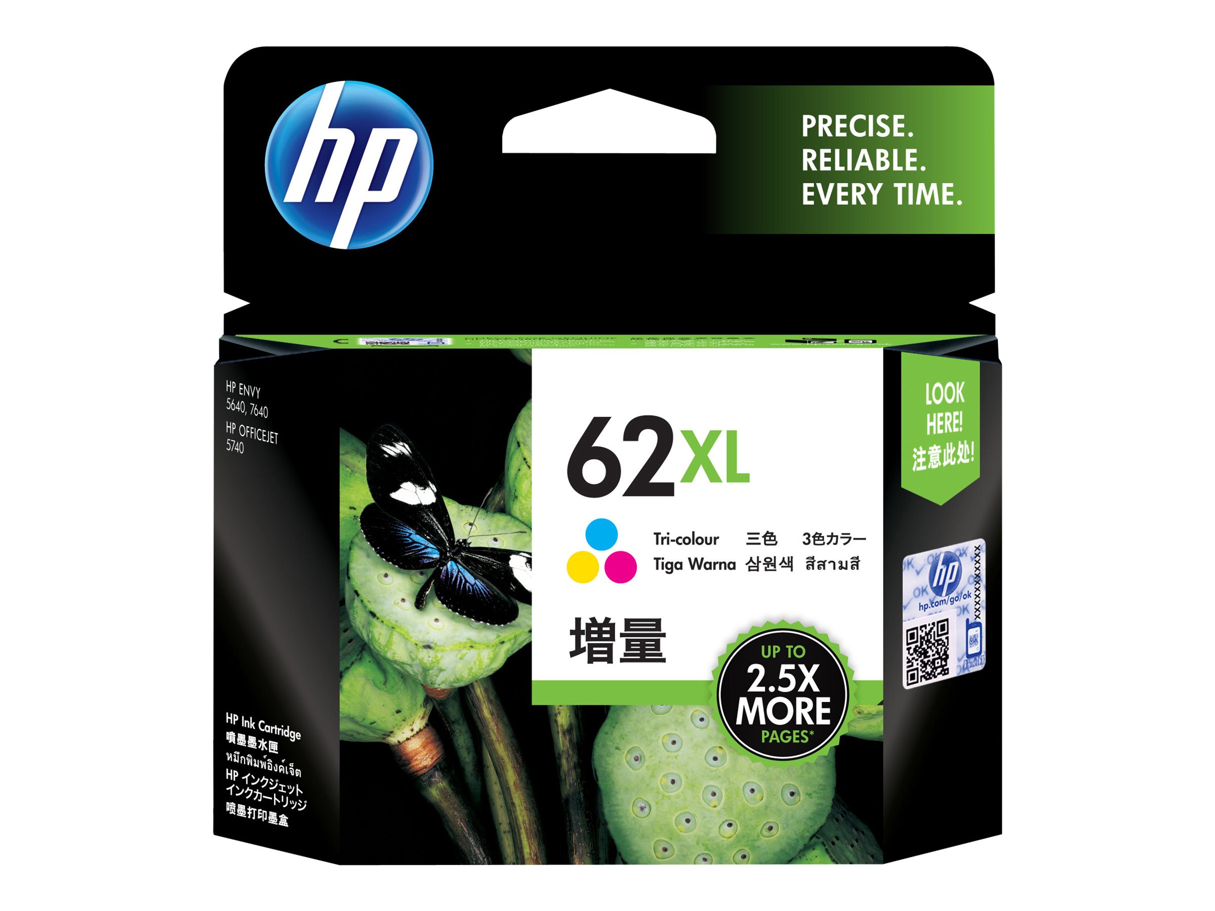 Hp 62xl High Yield Colour Cyan Magenta Yellow Original Ink Cartridge