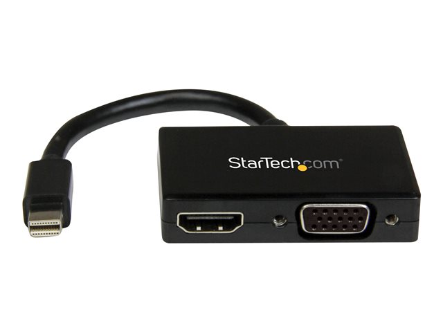 Image of StarTech.com Mini DisplayPort to HDMI and VGA - 2 in 1 Travel Adapter - Mini DisplayPort to VGA Adapter - Mini DP to HDMI Dongle - Monitor Adapter (MDP2HDVGA) - video converter - black