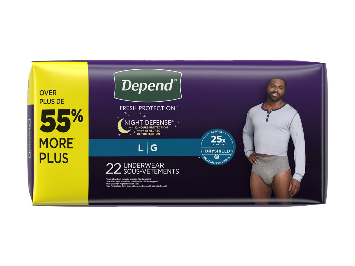 Fresh Protection Men Incontinence Underwear Overnight, Large