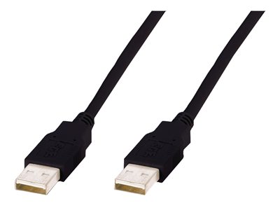 DIGITUS USB 2.0 Anschlusskabel Typ A -A St/St 1.8m, sw - AK-300100-018-S