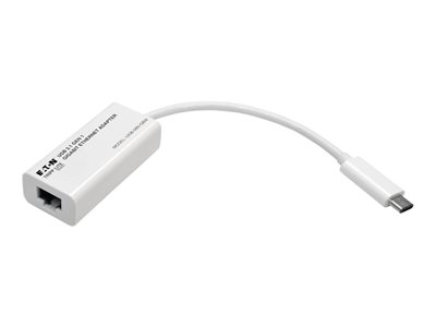 Tripp Lite USB-C to Gigabit Ethernet NIC Network Adapter 10/100/1000 Mbps White