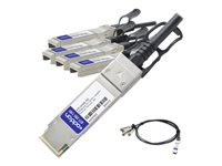 AddOn - 40GBase direct attach cable - TAA Compliant - SFP+ (M) to QSFP+ (M) - 10 ft - twinaxial - passive - for Dell PowerSwitch S4112, S5212, S5224; Dell EMC Networking S5224, X1052; PowerSwitch S5212