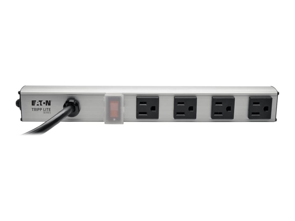Tripp Lite 4-Outlet Power Strip, 10 ft. Cord, NEMA 5-15P Plug, 12 in.