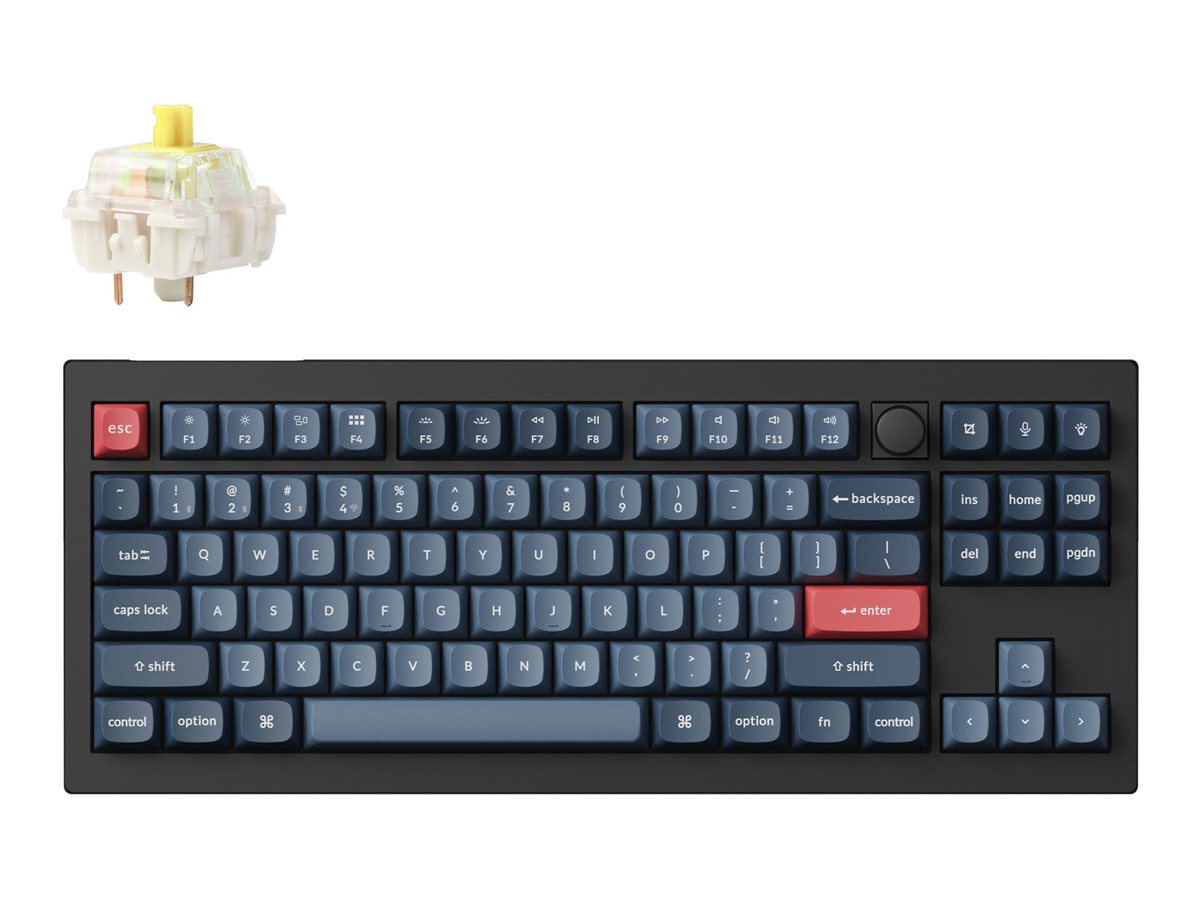 Keychron V3 Max keyboard QMK/VIA custom mechanical fully assembled knob TKL carbon black Product shot Front 79800