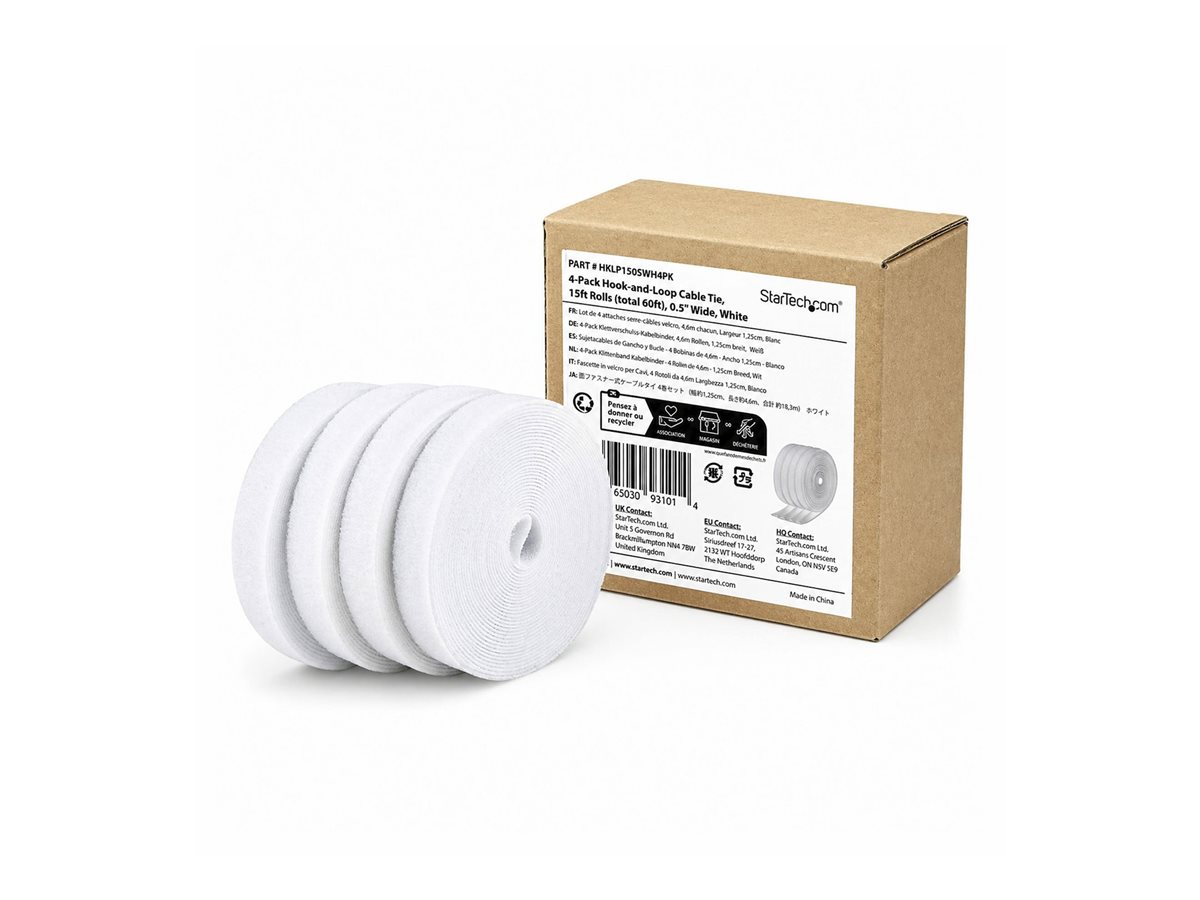 Startech role kabelového pásku - hook and loop, 0.5" wide, cut-to-size, reusable. fastener tape. adjustable – foto 4