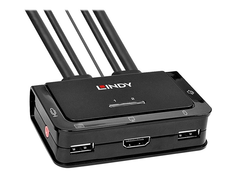 LINDY 2 Port HDMI 18G USB KVM Switch