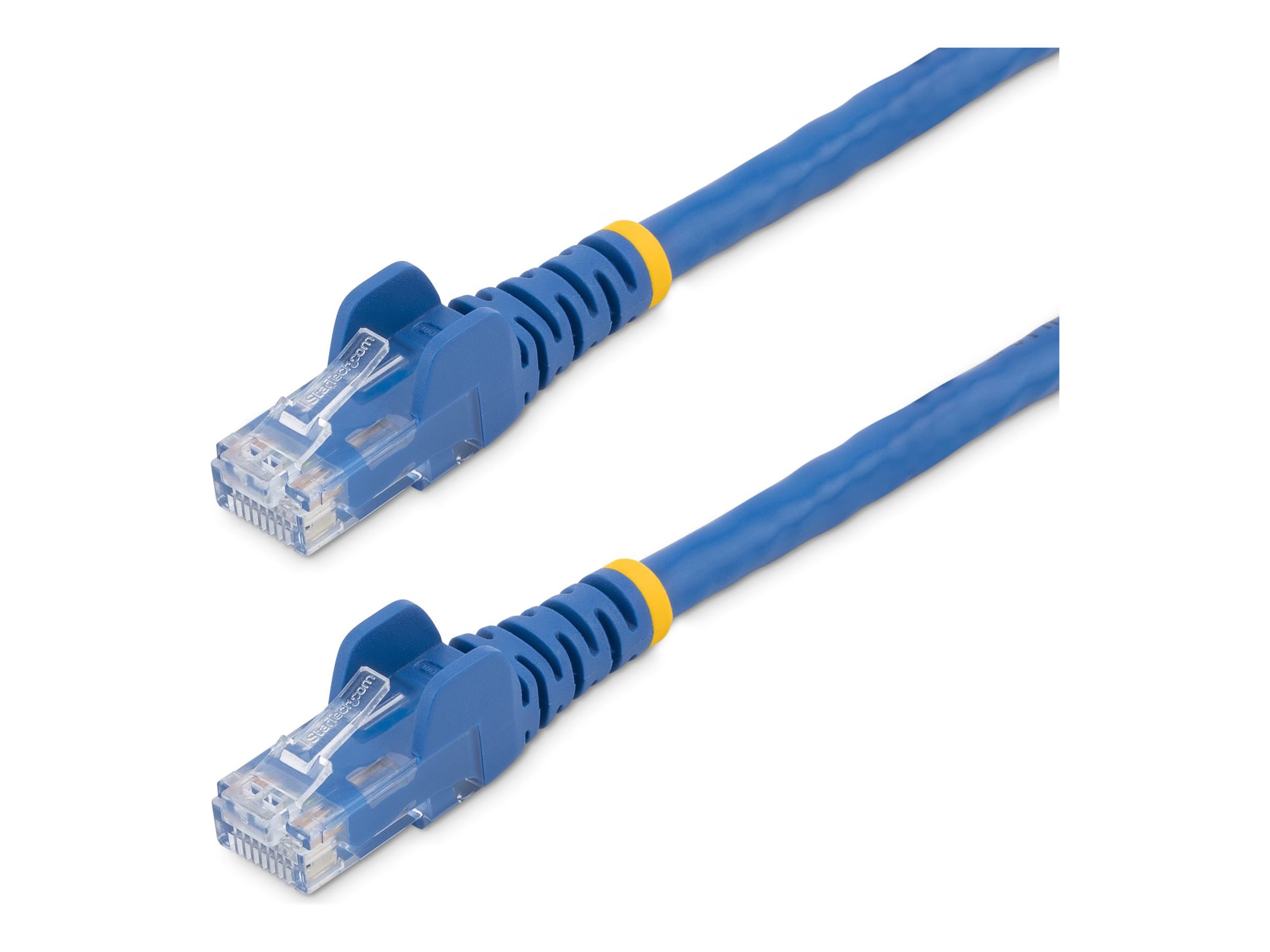 An image of Startech 100ft CAT6 Ethernet Cable, 10 Gigabit Snagless RJ45 650MHz 100W PoE Patch Cord, CAT 6 10GbE UTP Network Cable w/Strain Relief, Blue, Wiring is UL Certified/TIA - Category 6 - 24AWG (N6PATCH100BL) - patch cable - 30.5 m - blue