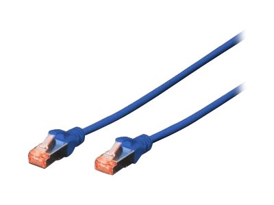 DIGITUS Patchkabel Cat6 S/FTP 2xRJ45 10.0m blau Hebelschutz Polybeutel - DK-1644-100/B