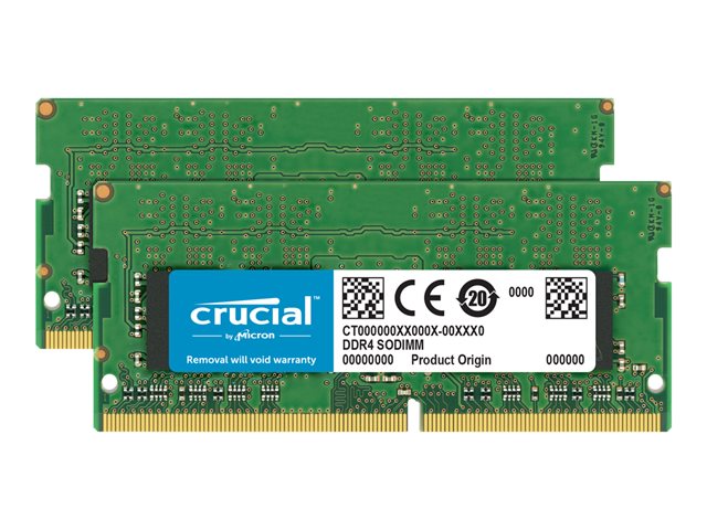 Image of Crucial - DDR4 - kit - 32 GB: 2 x 16 GB - SO-DIMM 260-pin - 2400 MHz / PC4-19200 - unbuffered