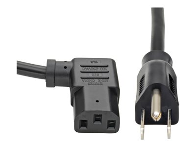 Tripp Lite 6ft Computer Power Cord Cable 5-15P to Right Angle C13 10A 18AWG 6'