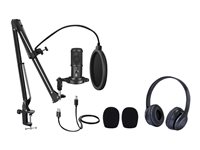 Easypix MyStudio Headphones and microphone set Kabling -36dB Kardioide Sort