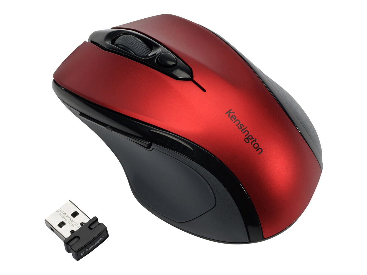 Kensington Pro Fit Mid-Size mouse 2.4 GHz Ruby Product shot Left-angle 79752