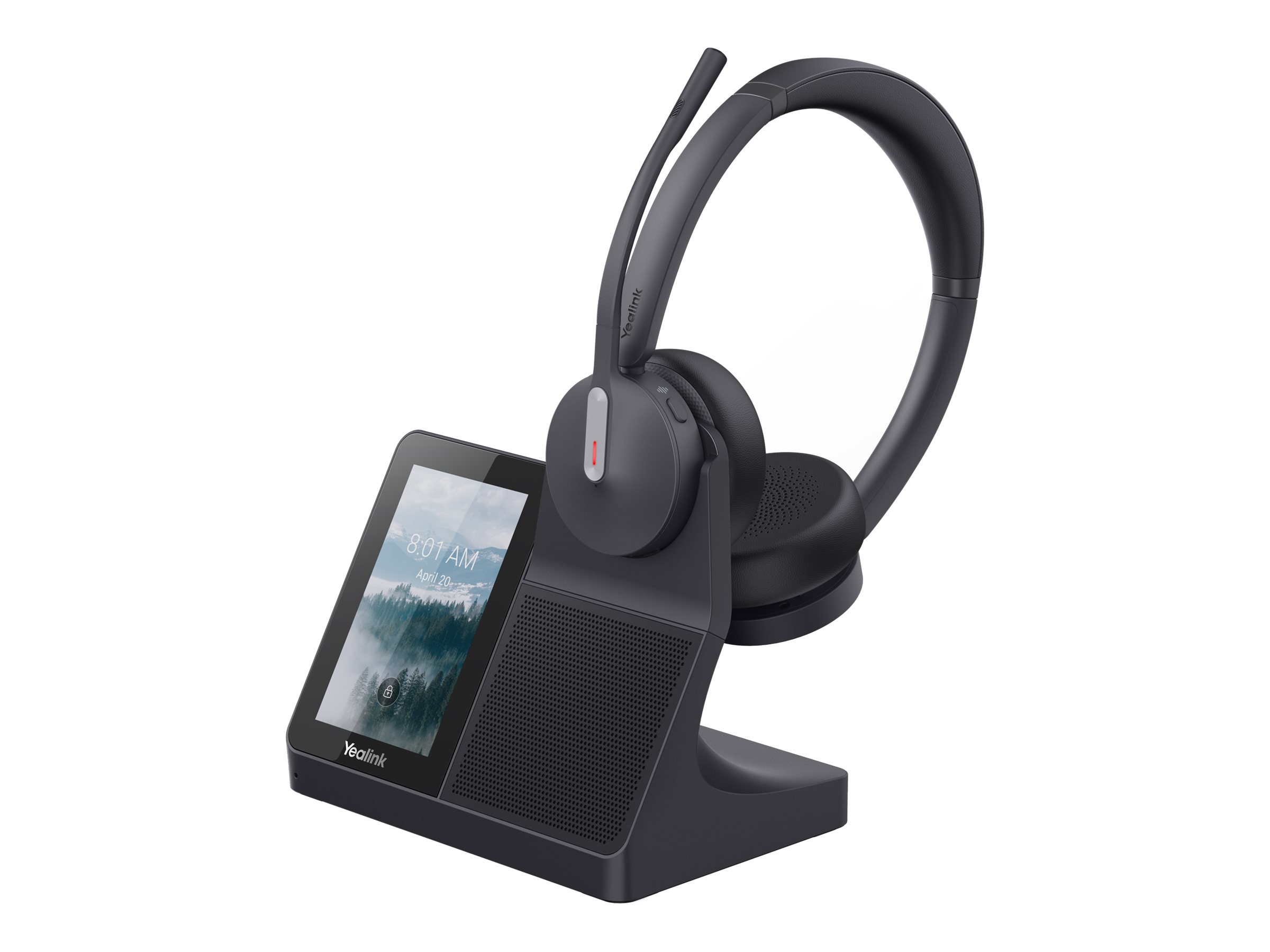 Yealink WH64 Workstation Dual headset Microsoft Teams Product shot Right-angle 80000