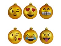 MikaMax Emoticon Christmas ornaments Hanging decoration Guld