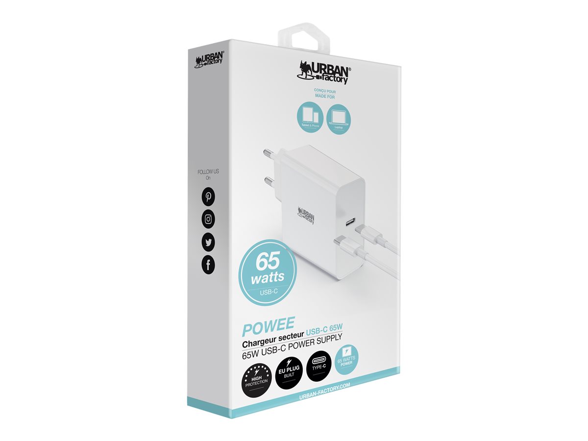 URBAN FACTORY Powee Chargeur USB-C 65W