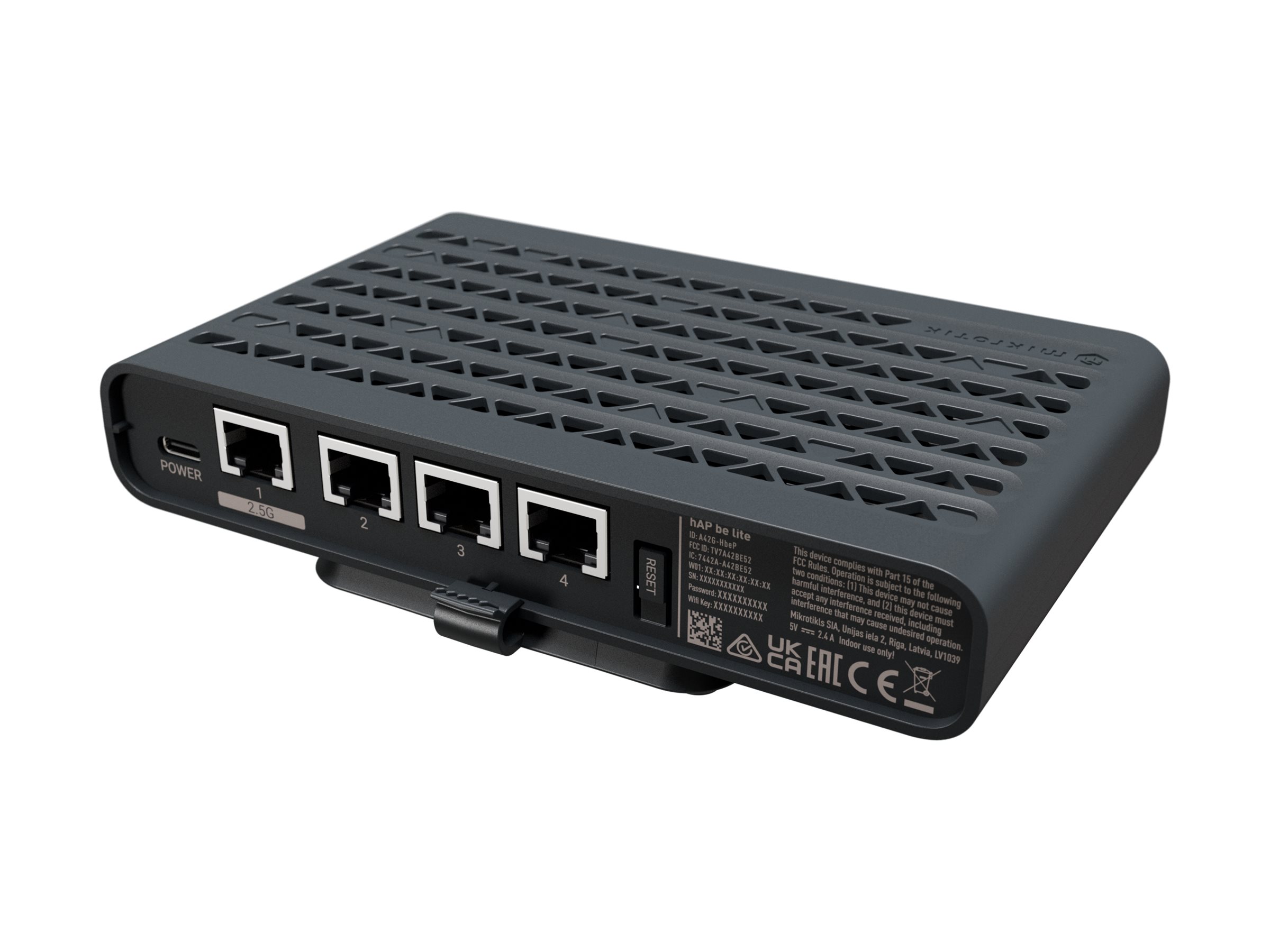 MikroTik hAP be lite wireless router Wi-Fi 7 Product shot Back 79000