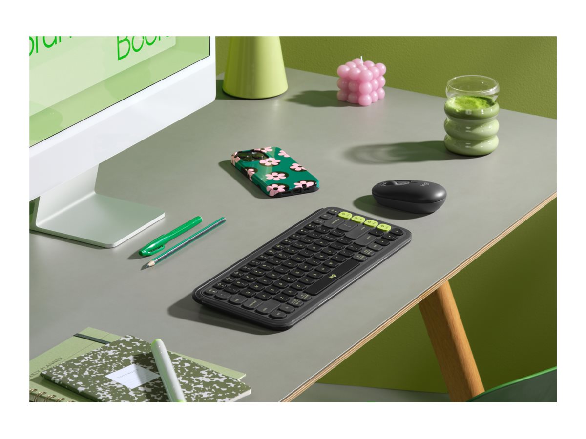 Logitech POP Icon Keys keyboard QWERTY English graphite green Input Usage / lifestyle Left-angle 72710