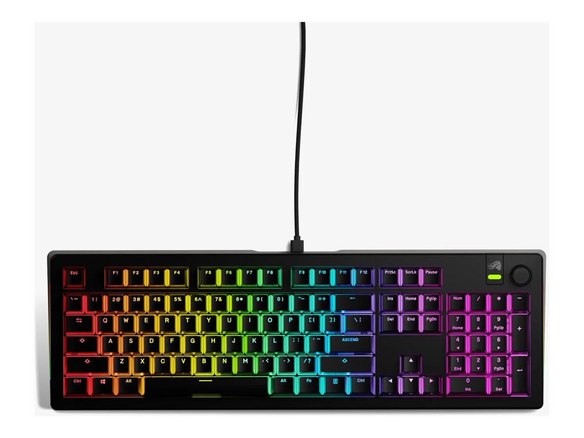 Glorious GMMK3 keyboard prebuilt 100% full size QWERTY US black Input Product shot Close-up 75550