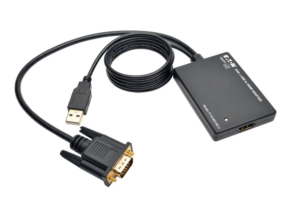 Tripp Lite VGA to HDMI Component Adapter Converter with USB Audio Power VGA to HDMI 1080p