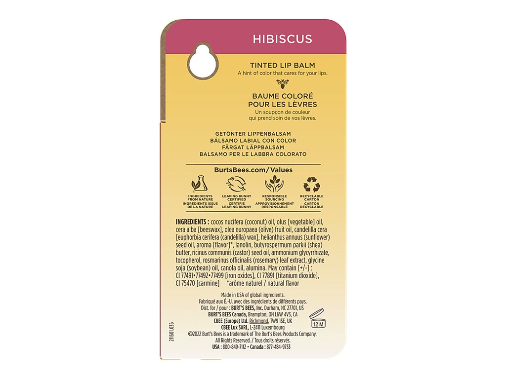 Burt's Bees Tinted Lip Balm Hibiscus