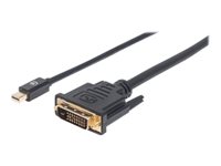 Manhattan Adapter Mini DisplayPort han -> 24+1 pin digital DVI han 1.8 m Sort