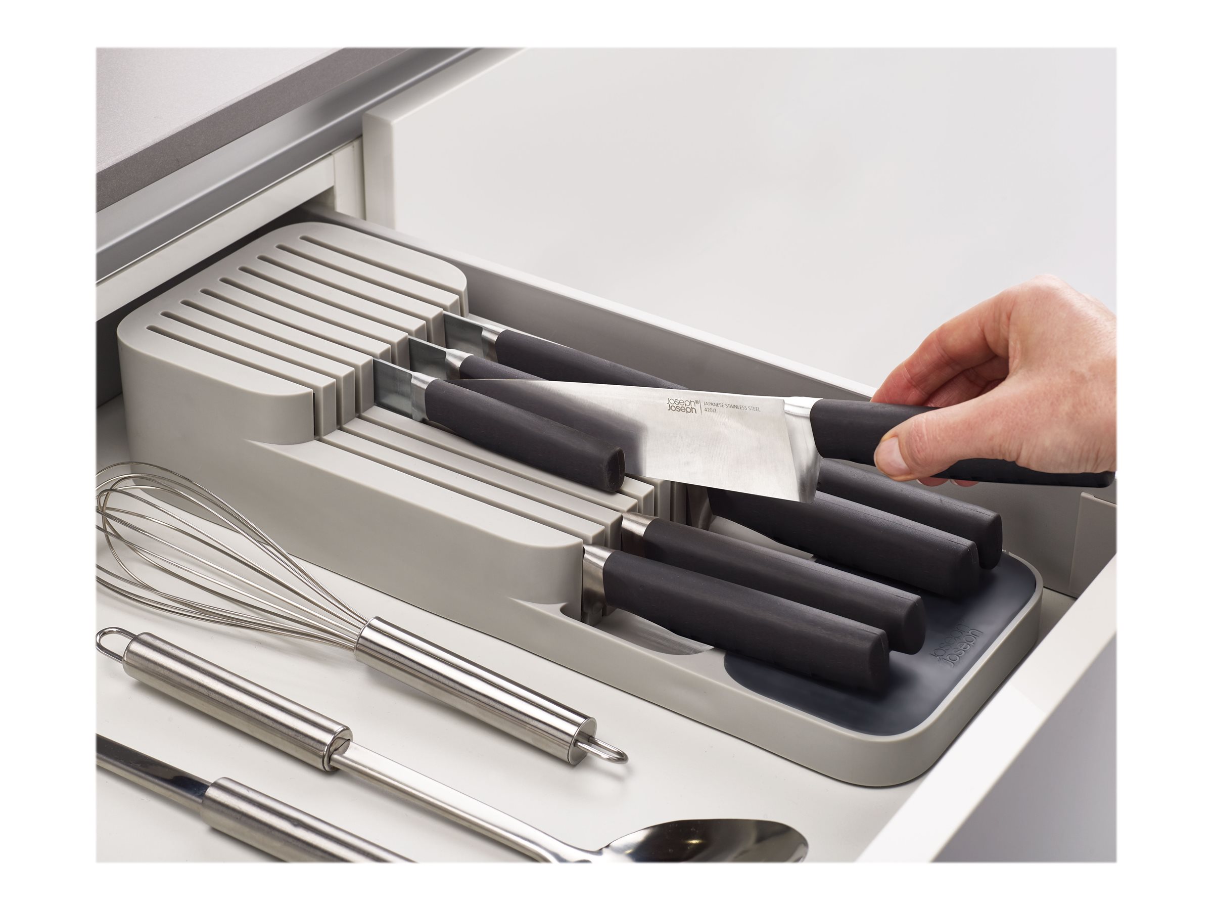 Joseph Joseph Drawer Store Knife Organizer - Grey