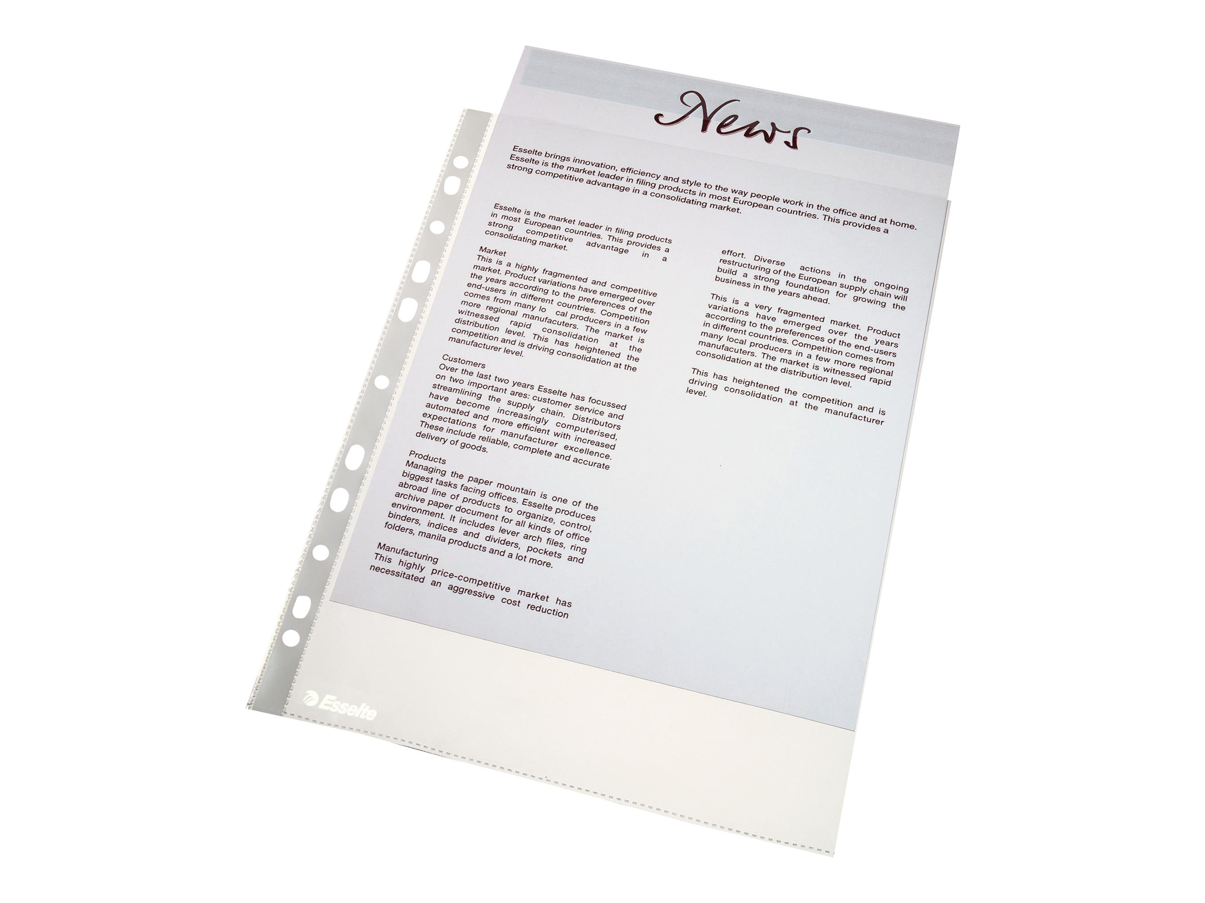 Esselte Sheet Protector For A4 Capacity 300 Sheets Transparent Pack Of 100 Esselte Sheet Protector For A4 Capacity 300 Sheets Transparent Pack Of 100