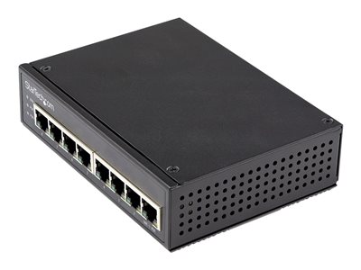 StarTech.com Industrial 8 Port Gigabit PoE Switch, 30W, Power Over Ethernet Switch, Gigabit Ethernet GbE PoE+ Unmanaged Switch, Rugged High Power Gigabit Network Switch IP-30, -40C to 75C